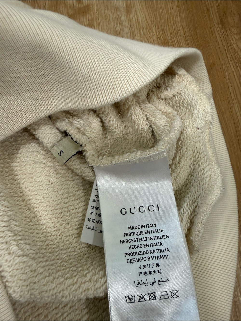 Gucci Cream Hoodie with Mickey Mouse Graphic and Multicolor Logo - Picture 6 of 6